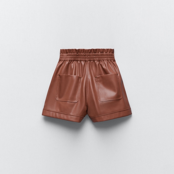 Zara Faux Leather Shorts - Picture 3 of 4